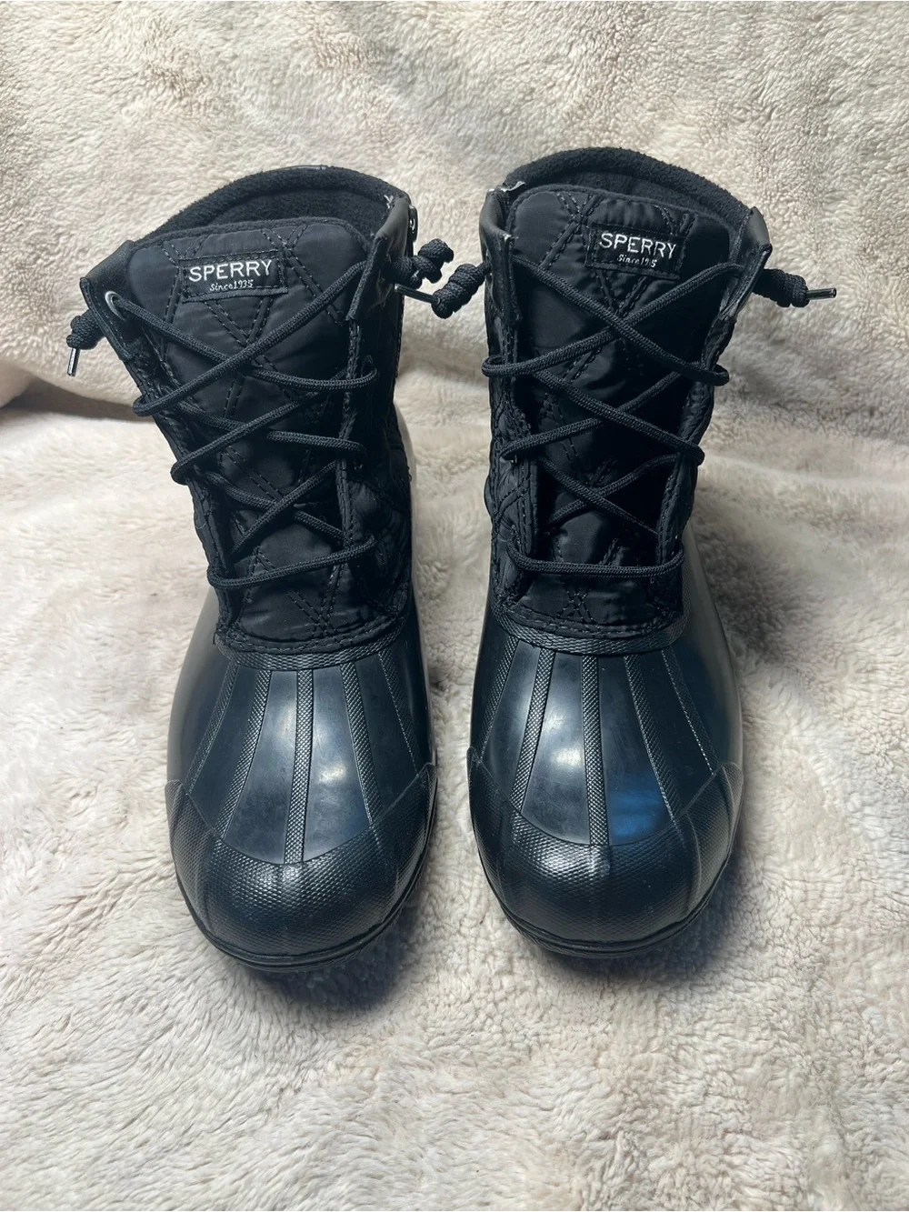 Sperry boots black womens size 9.5